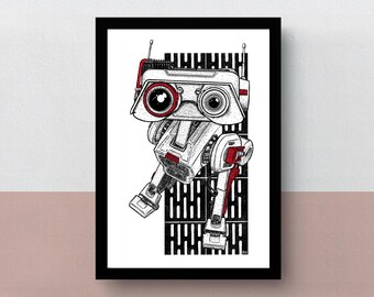 BD-1 | A5 or A4 print | A3 poster | imaginative artwork | illustration of the iconic friendy droid from the Jedi videogame series | Kestis