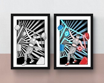 Beat Saber | double sided A5 or A4 print | imaginative artwork | original illustration of the popular virtual reality rhythm game