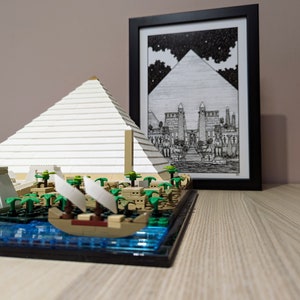 The Great Pyramid A5 or A4 print imaginative artwork original illustration of ancient Egypt and it's remarkable architecture image 4