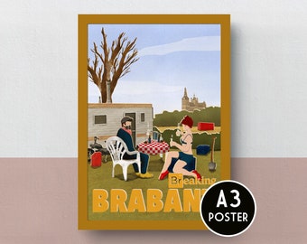 Breaking Brabant vintage travel poster | A3 Poster | originally designed | souvenir | souvenir | Netherlands | Brabant | poster | funny
