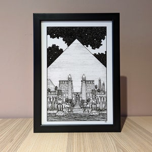 The Great Pyramid A5 or A4 print imaginative artwork original illustration of ancient Egypt and it's remarkable architecture image 3