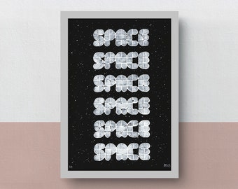 SPACE SPACE SPACE | A5 original print | 9 unique printings | printed using a Lego press