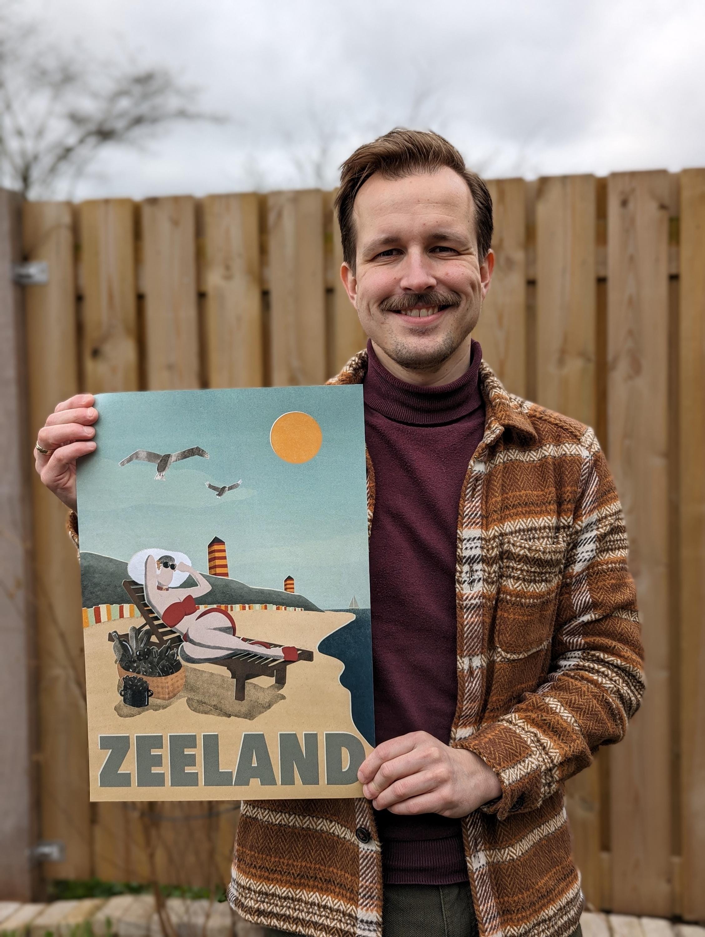 Vintage Travel Poster Zeeland | A5 or A4 Print | A3 Poster