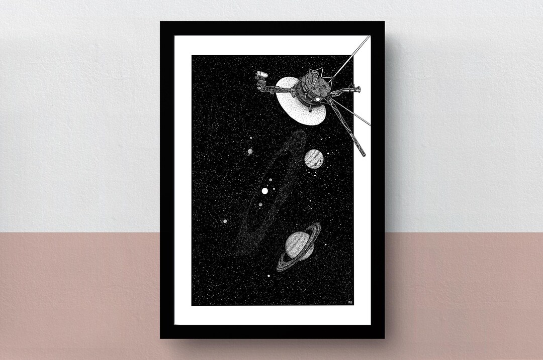 Voyager 1 | A4 Print | A3 Poster | Imaginative Fineliner Artwork ...