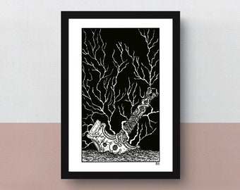 Mjölnir | A5 print | imaginative artwork | original illustration of the hammer of the Norse god Thor, as seen in the videogame God of War