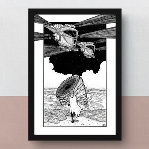 DUNE | A5 or A4 print | A3 poster|  imaginative artwork | illustration inspired by the populair science fiction book by Frank Herbert