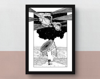 DUNE | A5 or A4 print | imaginative artwork | original illustration inspired by the populair science fiction book by Frank Herbert