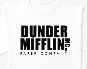 Dunder Mifflin Logo T Shirt | Das Büro Fan Shirts | Lustige TV-Show TShirt | Fans von The Office USA| Michael Scott Shirt | Lustige Spruch-T-Shirt