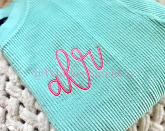 Corded Monogram Crewneck Pullover, Custom, Personalized Sweatshirt, Back to School, Gifts for her, Bridal Party, Customized shirt, Crewneck