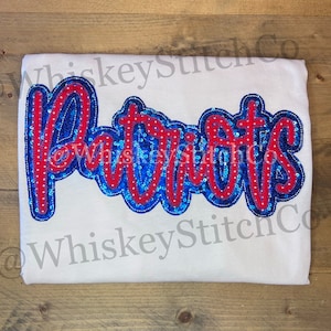 Patriots SWEATSHIRT Sparkly, Glitter, Sequin, Applique, Embroidered, Gameday, Sportswear, School Mascot, Spirit Wear, Fan Gear, Stadium Wear
