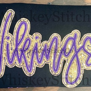 VIKINGS SWEATSHIRT Sparkly Glitter Sequin Applique, Embroidered, Gameday, Sportswear, Spirit Wear, Stadium Wear