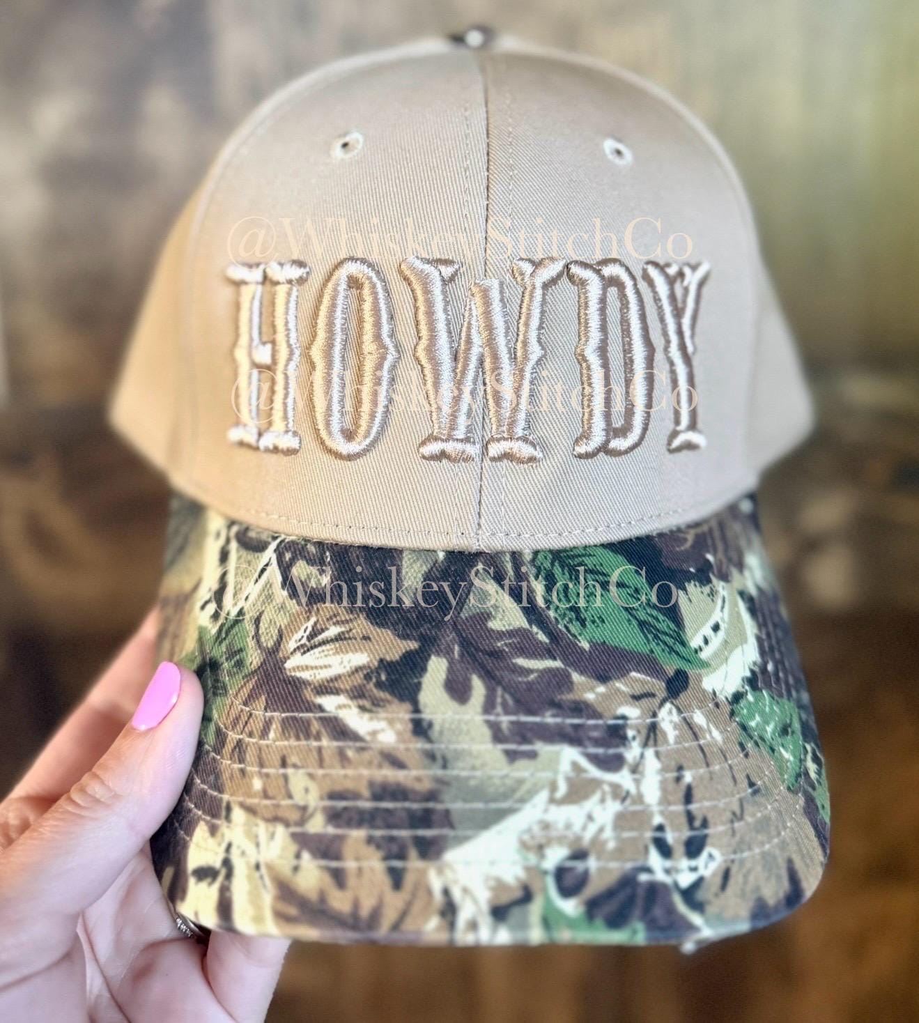 Howdy Camo Baseball Cap, 3D Embroidery, Western, Punchy  display picture 3