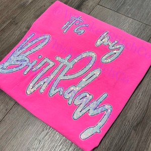 Its My Birthday Shirt SHORT SLEEVE Sparkly Glitter Birthday Shirt