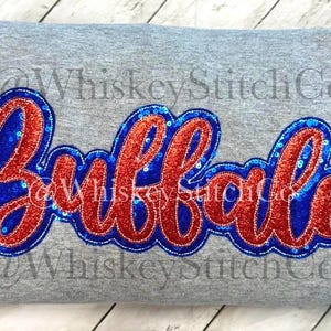 BUFFALO SWEATSHIRT Sparkly Glitter Sequin Applique Embroidered, Gameday Sportswear, School Mascot, Spirit Wear Fan Gear, Stadium Wear