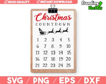 Weihnachten Countdown Adventskalender SVG - geschnitten eisbildte Datei für Cricut, Silhoutte, Png Svg Eps Dxf