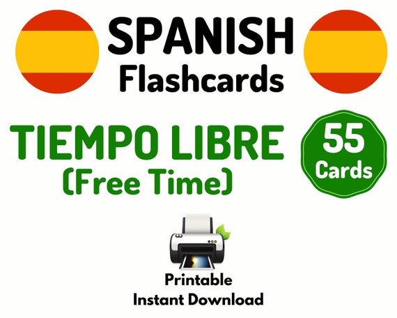 55 スペイン語の自由時間語彙フラッシュカード - スペイン語学習