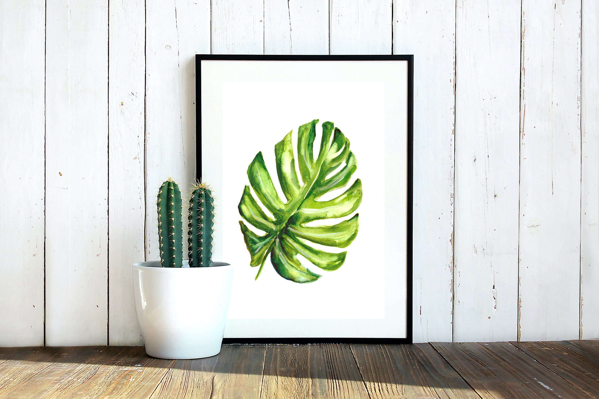 Monstera Leaf Botanical Print Printable Wall Art Home - Etsy