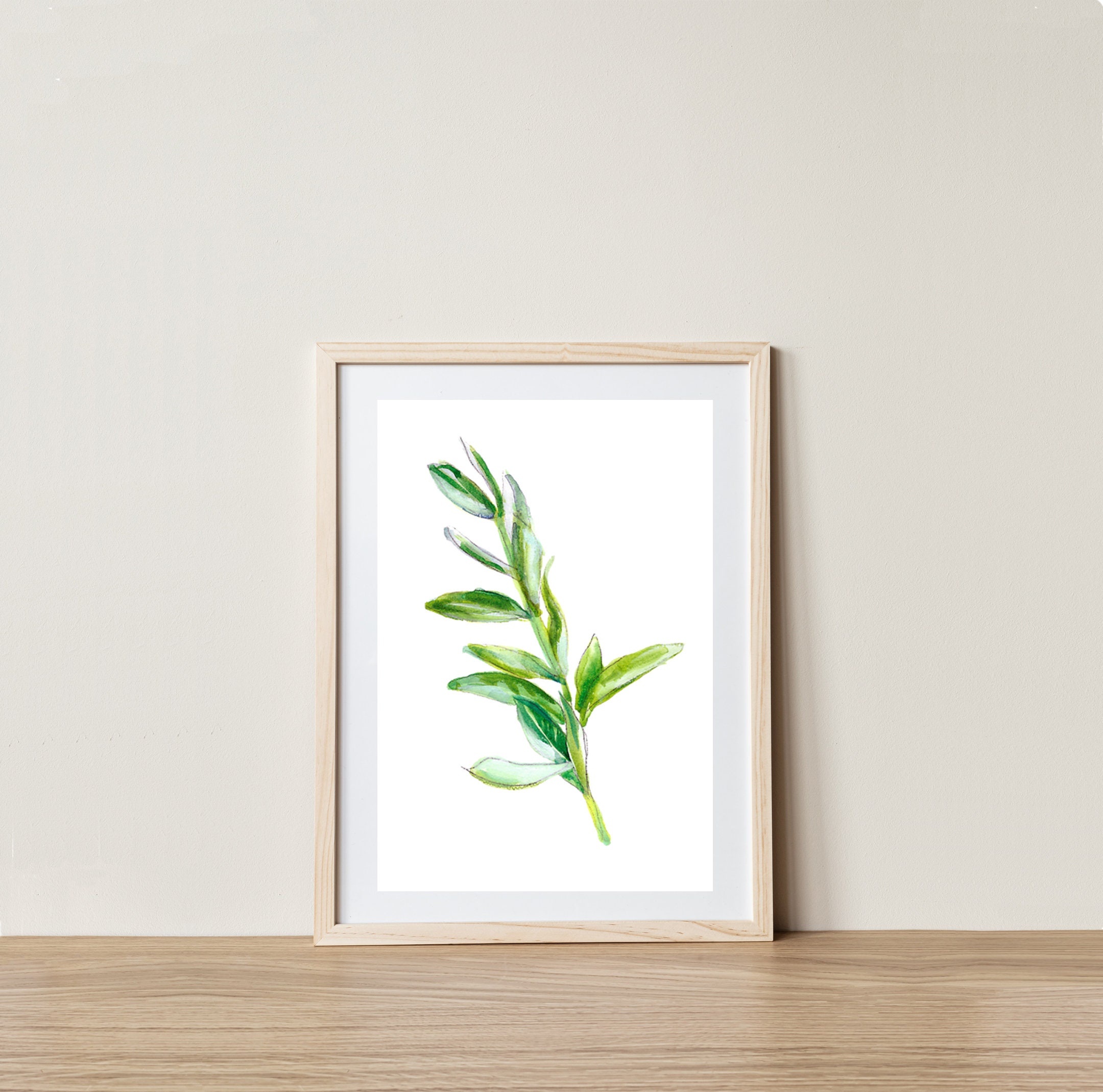 Olive Branch Botanical Print Pintable Wall Art Home Decor Etsy