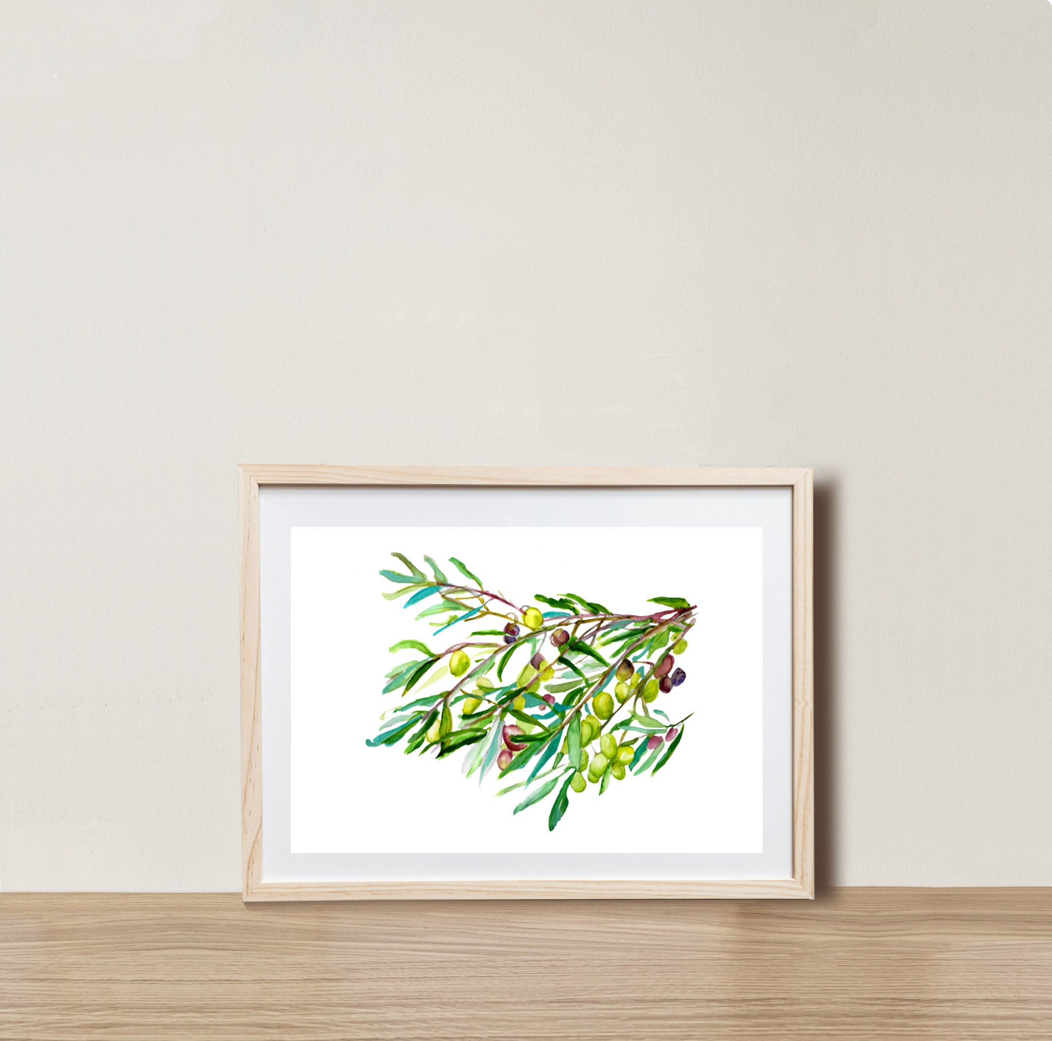 Olive Branch Botanical Print Pintable Wall Art Home Decor Etsy