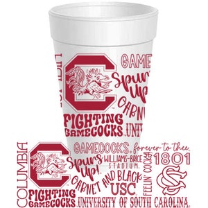 25 Pack - South Carolina Traditions Wrap 16oz Styrofoam Cups