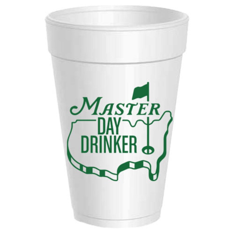 25 pack Master Day Drinker Golf 16oz Styrofoam Cups image 1