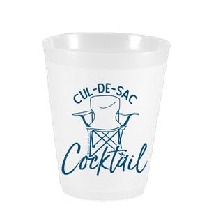 Cul-De-Sac Cocktail Cups - 10 Pack 16 oz Reusable Plastic Cups - Neighbor Gifts.