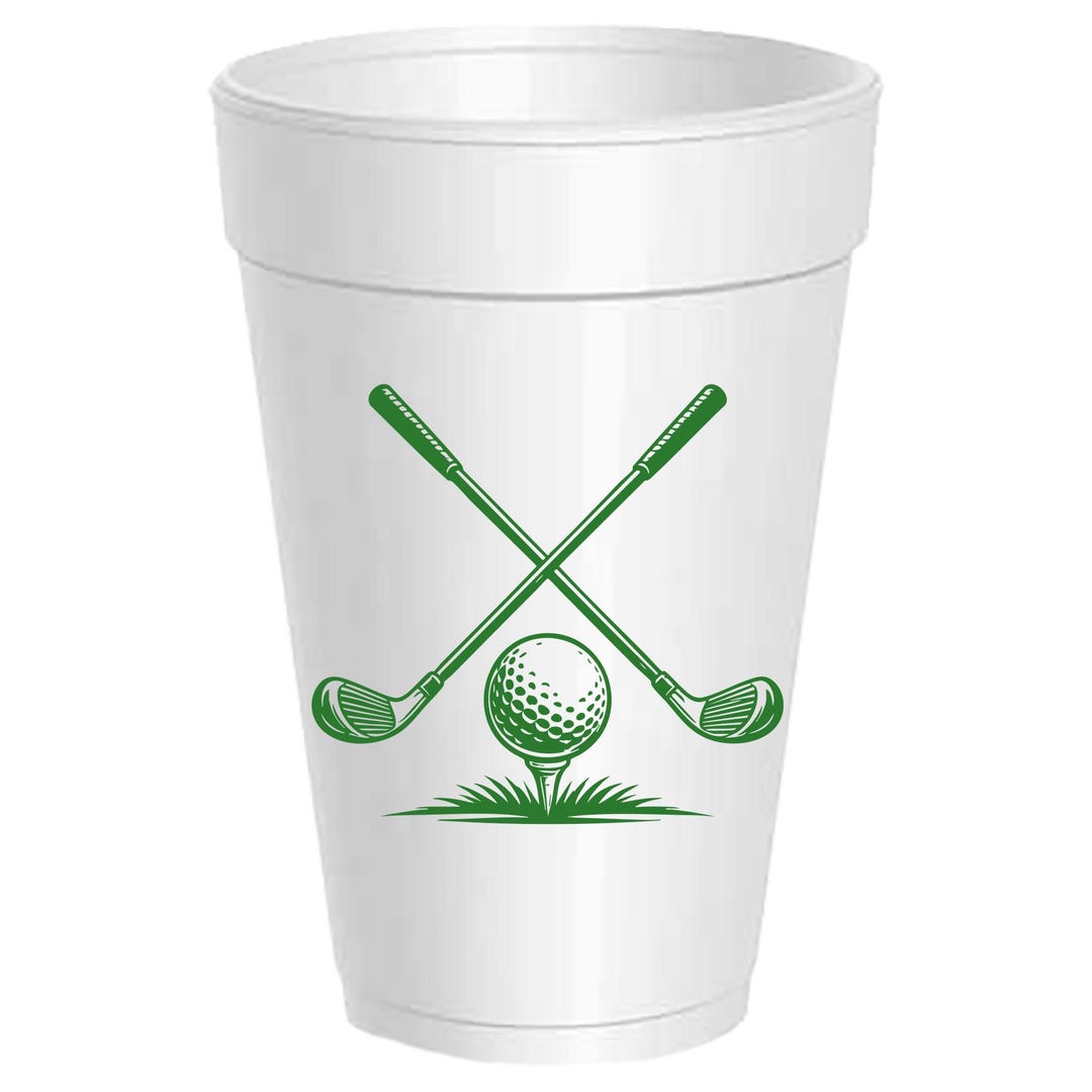 Golf R Cups Golf Club & Tee Party Cups - 25 Pack - 16oz Styrofoam Cups | Golf Lover ...