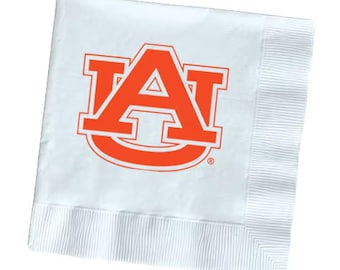 Auburn Napkins - Officially Licensed Auburn University AU Beverage Napkins - Qty 20