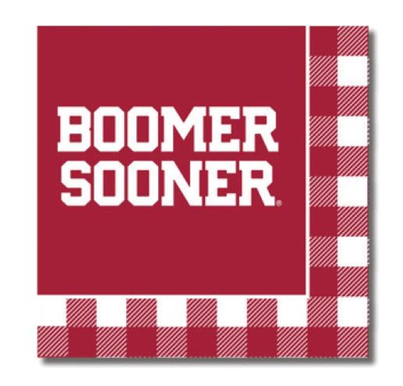 OU - Boomer Sooner Checkerboard Full Color Napkins - 20 Pack ...