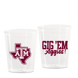 Texas Aggies Cups - 2oz Small -  Officially Licensed Texas A&M University Slammers - 10 Pack