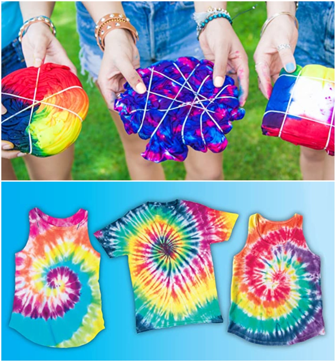 Tie Dye Tshirt Kit With 3 Dye Colors Includes White Kid Size Etsy