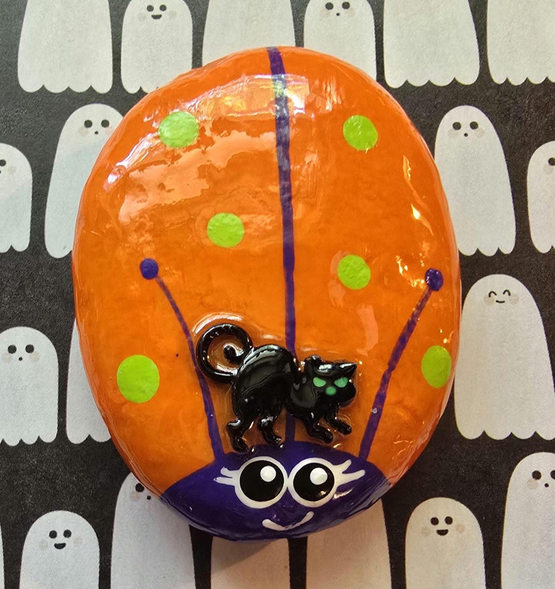 Halloween Ladybug Rocks Halloween Ladybug Painted Rock - Etsy