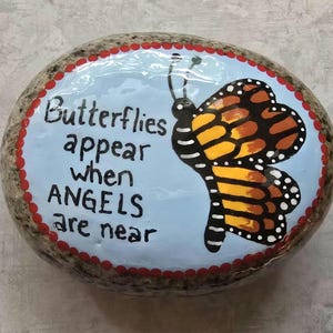 Inspirational Butterfly Painted Rock