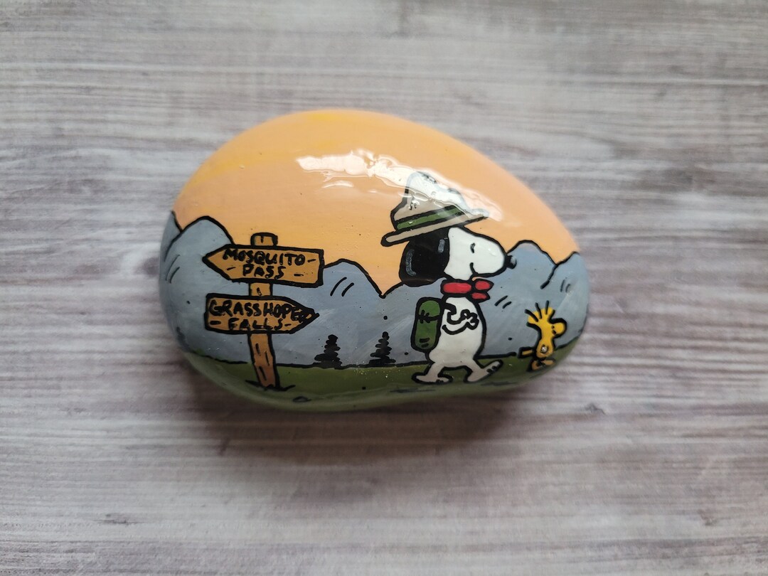 Snoopy and Woodstock Painted Rock - Etsy