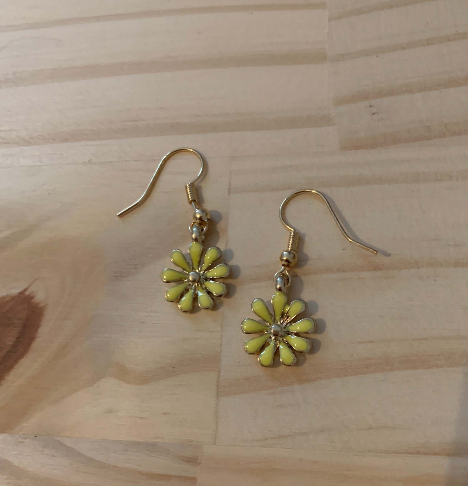 Yellow flower earrings Etsy