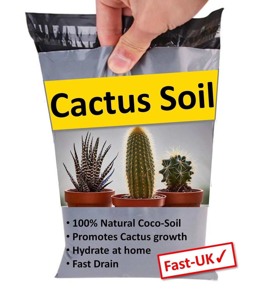 122L Cactus Soil Succulent & Cacti Compost Fast Draining Organic Block