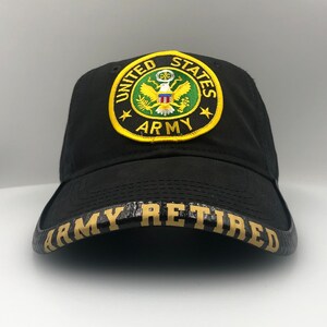 Chapeau personnalisé de l'armée des États-Unis avec bordure personnalisée, accessoire de chapeau, protecteur de rebord, cadeau personnalisé, service militaire, vétéran, fête des pères