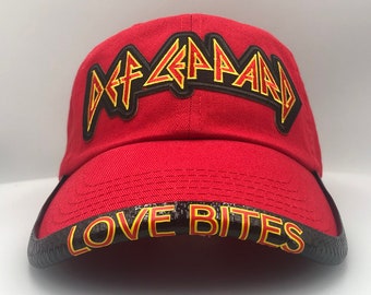 Custom Def Leppard Hat with Personalized Brim Protector, Rock Music