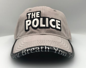 Custom The Police Hat with Personalized Brim Protector, 80s Rock Alternative