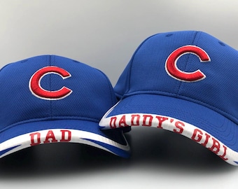 Chicago Cubs Baseball Hat Cap with Personalized BrimmTrimm Brim Protector Custom Inscription
