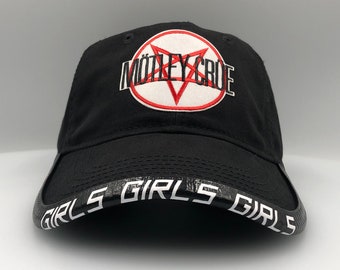 Custom Motley Crue Hat with Personalized Brim Protector