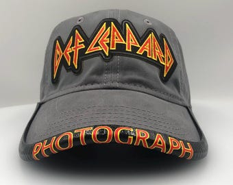 Custom Def Leppard Hat with Personalized Brim Protector, Rock Music