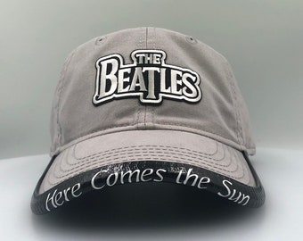 The Beatles Classic Rock Hat with Custom BrimmTrimm Hat Accessory Brim Protector Personalized Gift Fab Four McCartney Lennon BLACK LOGO