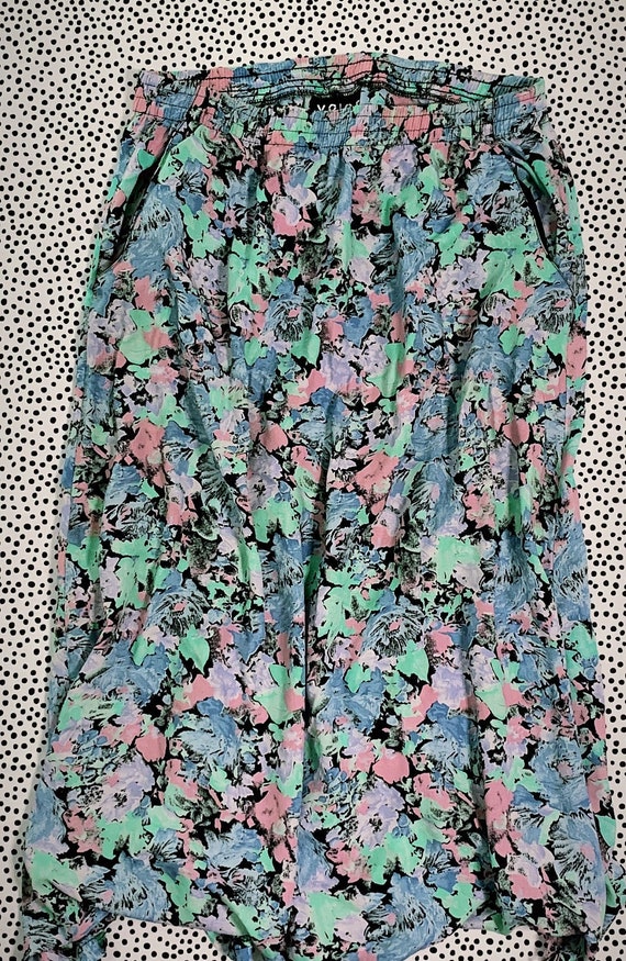 80's Pastel Floral Skirt