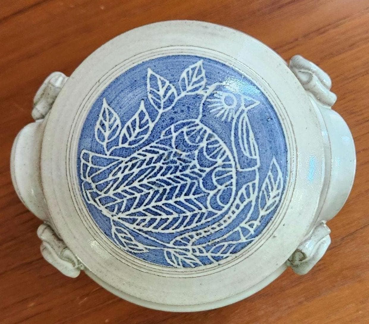 蓋付き手回し陶器容器 | ヤマウズラ | ハミルトン1976年サイン入り