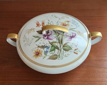 Vintage Noritake Fine China Double Handle Gold Floral Oval