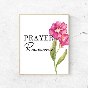Prayer sign, Prayer room door sign, War room prayer decor, Christian printable wall art, Christian woman print