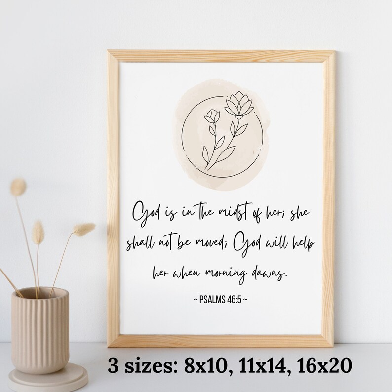 Psalms 46:5 Scripture Wall Art Printable | Bible Verse Prints ...