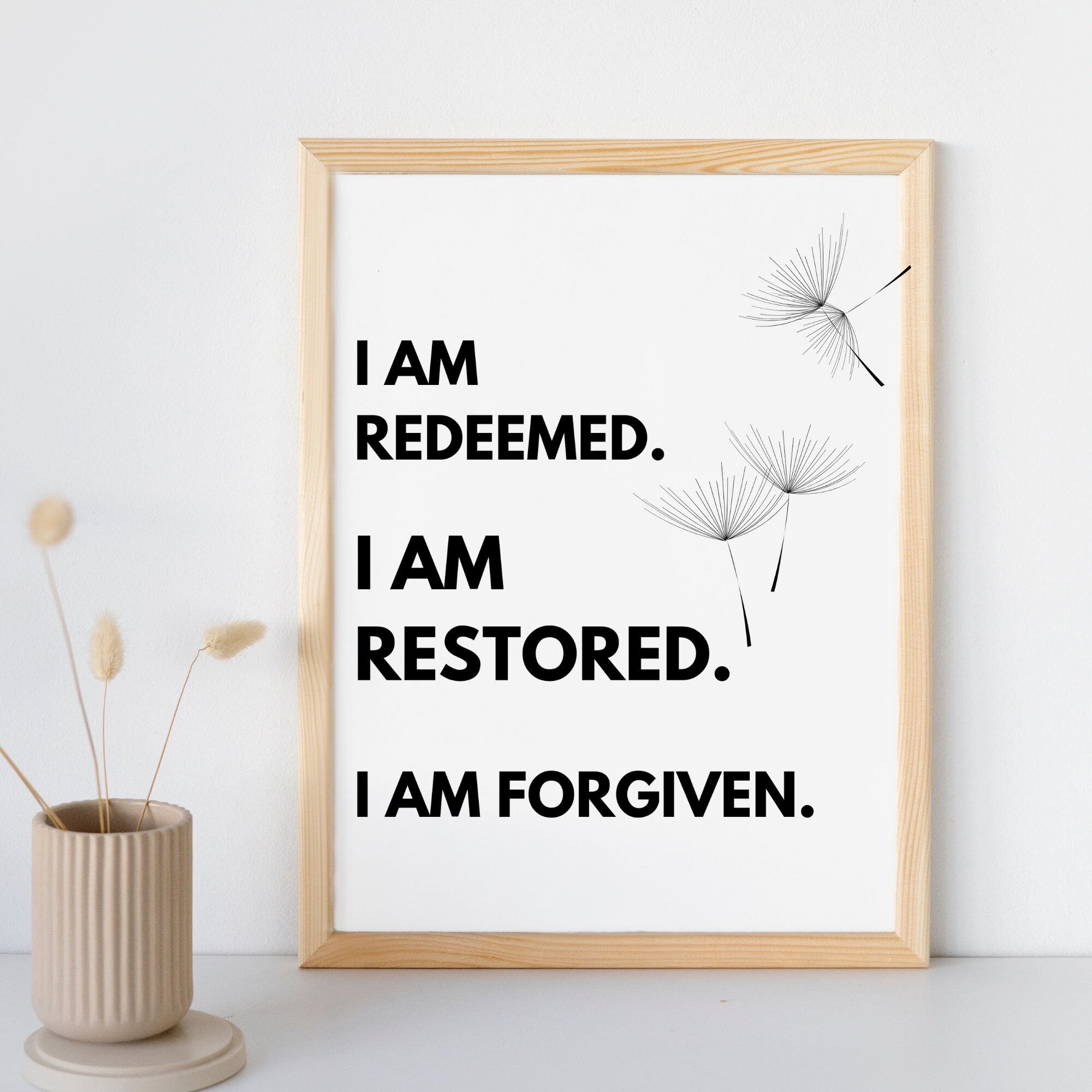 I Am Redeemed Wall Art Print| Minimal Print | Modern Christian Wall Art ...