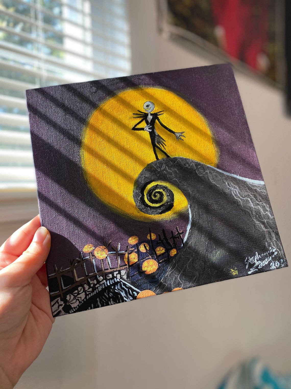 The Nightmare Before Christmas Acrylic Painting Etsy